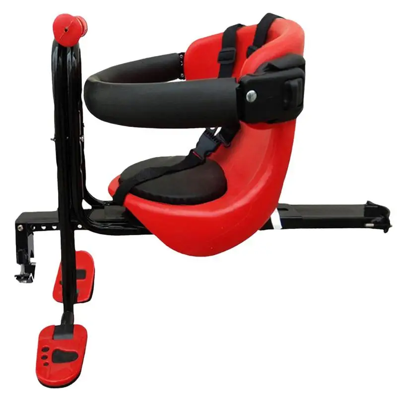 Child Bicycle Safe Baby Seat Infant Carrier Front Place Saddle Cushion with Backrest Foot Pedals Bike Newborn Pew Easy Install