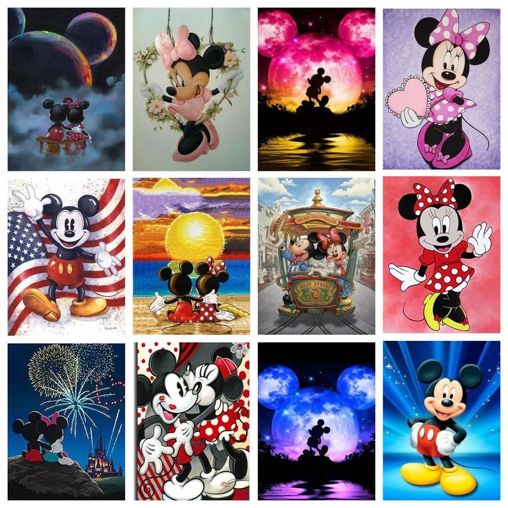 

Disney 5D DIY Diamond Painting Cross Stitch Set Mickey Mouse Mickey Minnie Handmade Children's Gift Home Wall Art Decoration