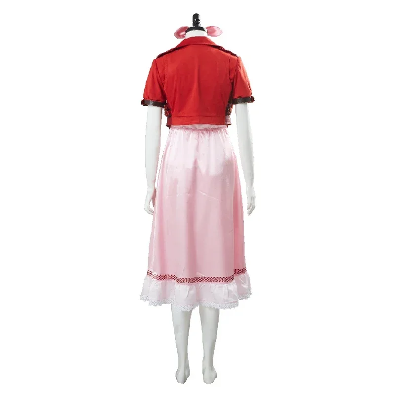 Final Cosplay Fantasy VII 7 Aerith Aeris Gainsborough Косплей Костюм Платье Yuffie Kisaragi Moogle Накидка Наряд