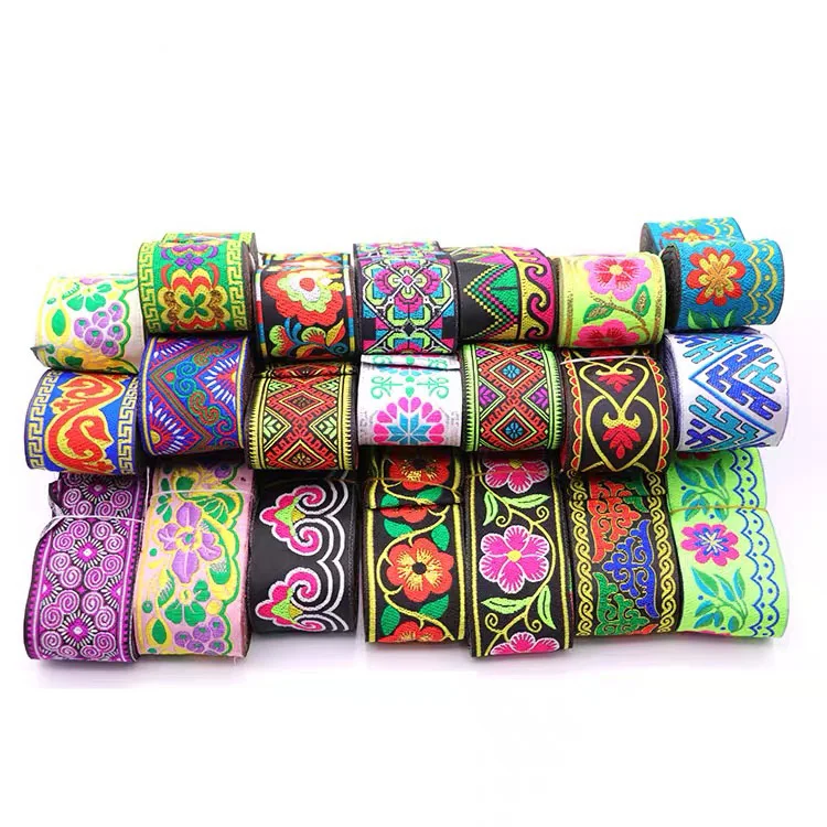 5 см, 8 ярдов, старинная Этническая вышивка, жаккардовая тканая лента, серия ремней для одежды «сделай сам», сумки, украшение для дома, Швейные аксессуары