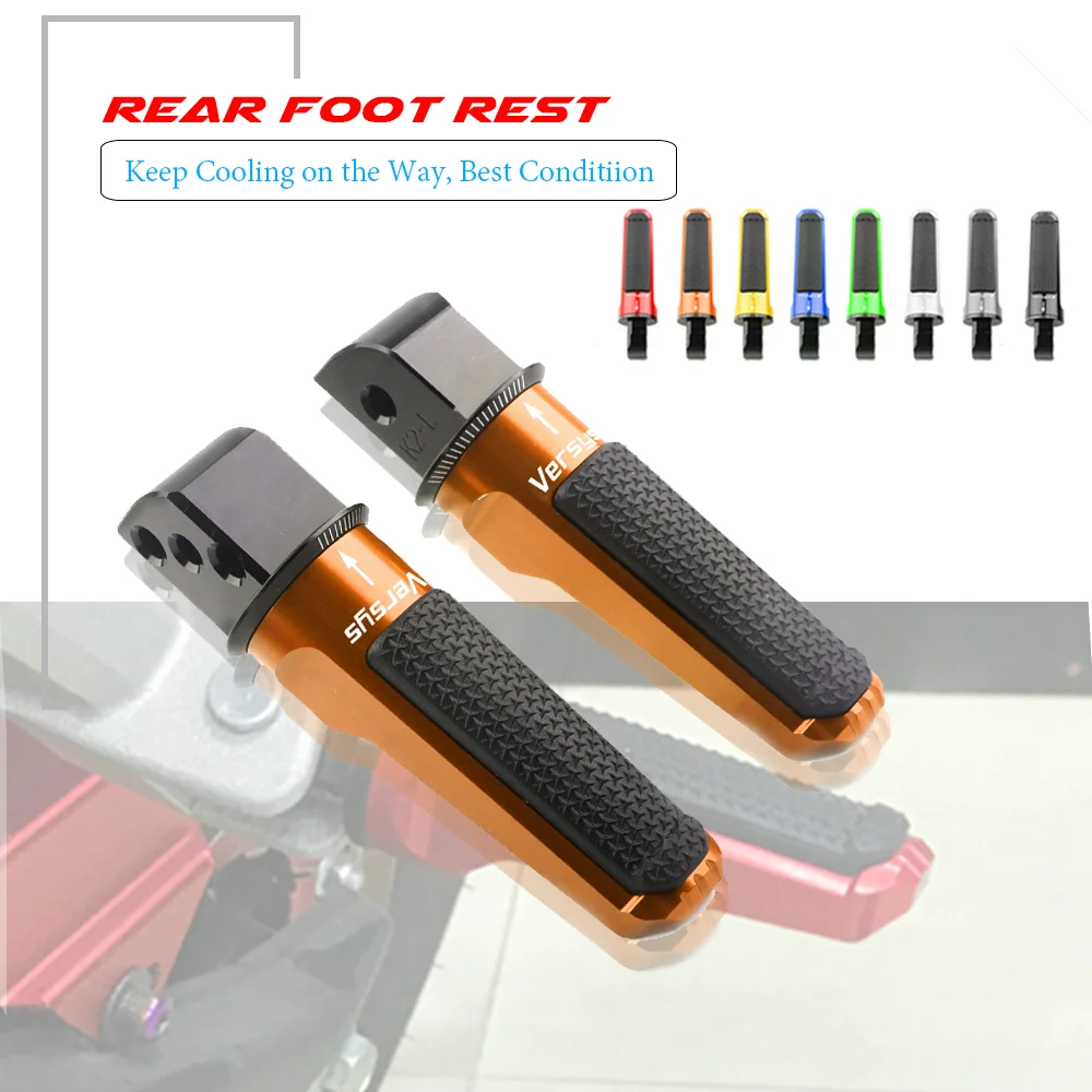 

Motorcycle CNC Aluminum Rear Foot Pegs Footrest Passenger Footpegs for Kawasaki VERSYS 650 VERSYS1000 VERSYS X-300 1000