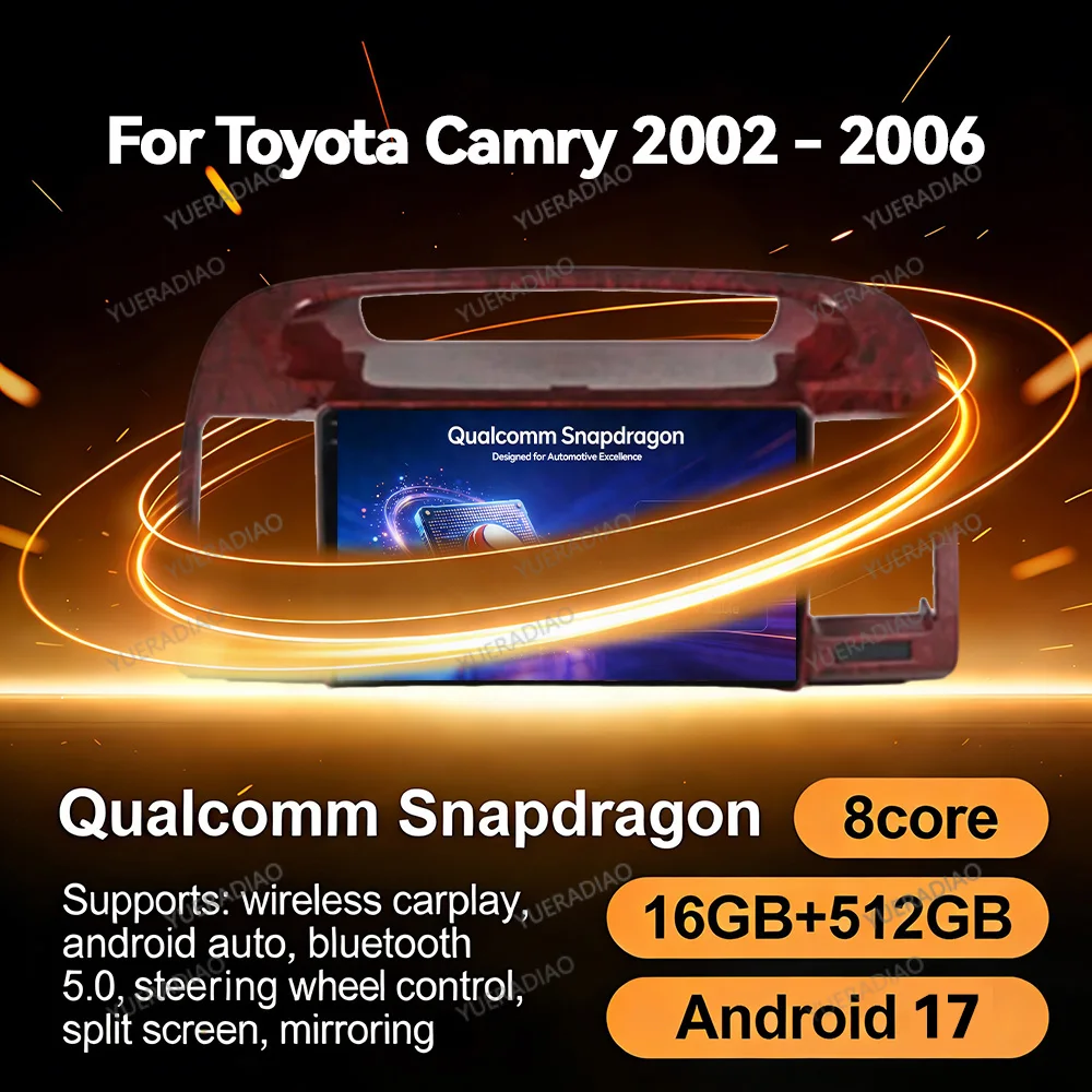 Фото Автомагнитола Android 17 для Toyota Camry 5 XV 30 2001-2006 QLED 4G LTE 5G WIFI 2DIN GPS NAVI Мультимедийный видеоплеер BT №1