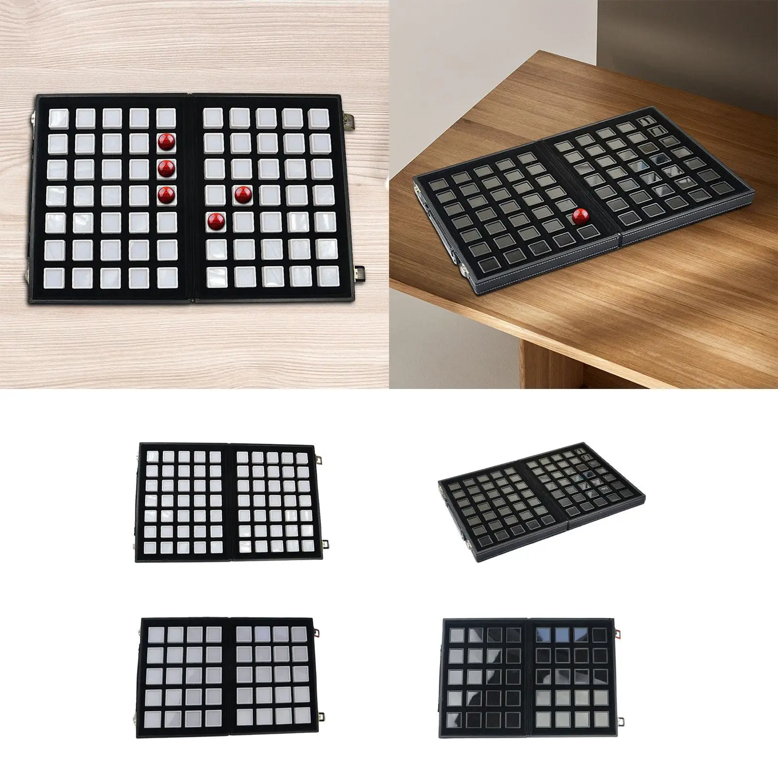 Поднос для демонстрации драгоценных камней с бриллиантами баночки несколькими