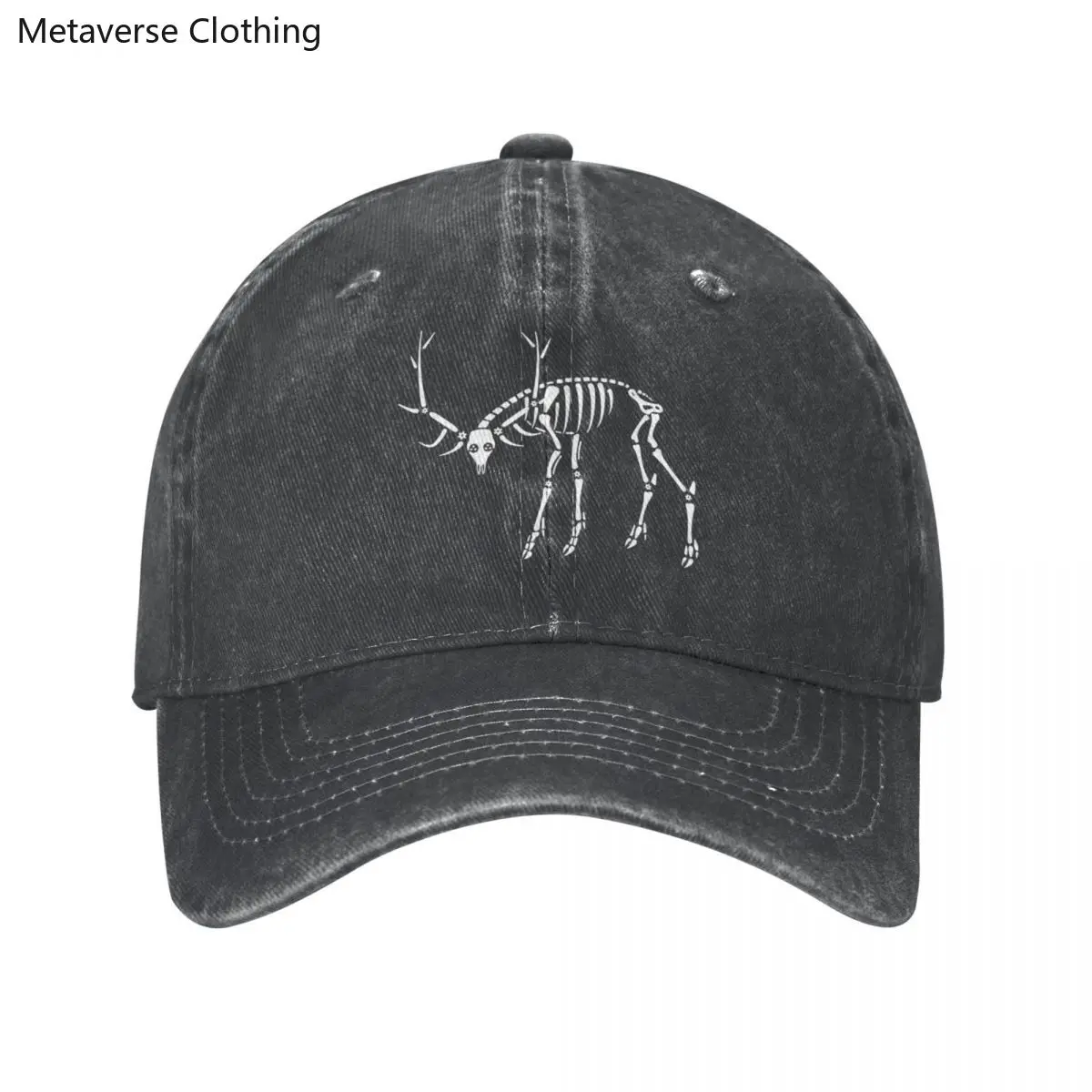 

Elk Skeleton Hat Adjustable Buckle Cowboy Baseball Cap Unisex Kids Gift for Trips Out Camping Beach and More