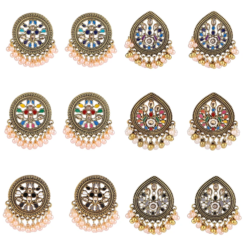 Винтажные полые серьги в форме капли воды круглые виде масляных цветов для