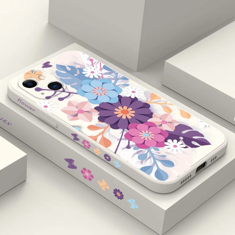 

Delicate Flowers Phone Case For iPhone 14 13 12 11 Pro Max Mini X XR XS MAX SE2020 8 7 Plus 6 6S Plus Cover