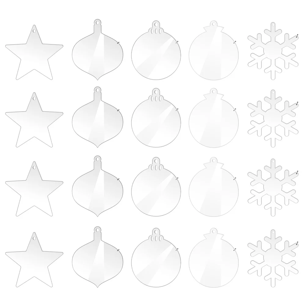 

30 шт., новогодние акриловые подвески для ёлки