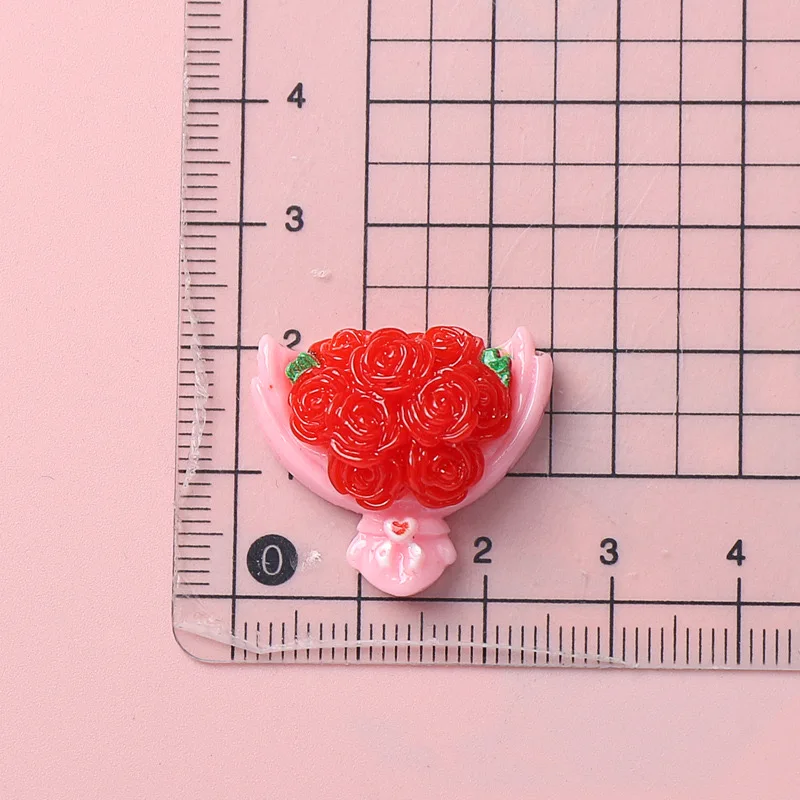 

10 шт., новый милый букет с изображением кролика на День святого Валентина, серия с плоской задней частью, смола для скрапбукинга, сделай сам, ювелирные изделия, шпилька, ремесленное украшение A129