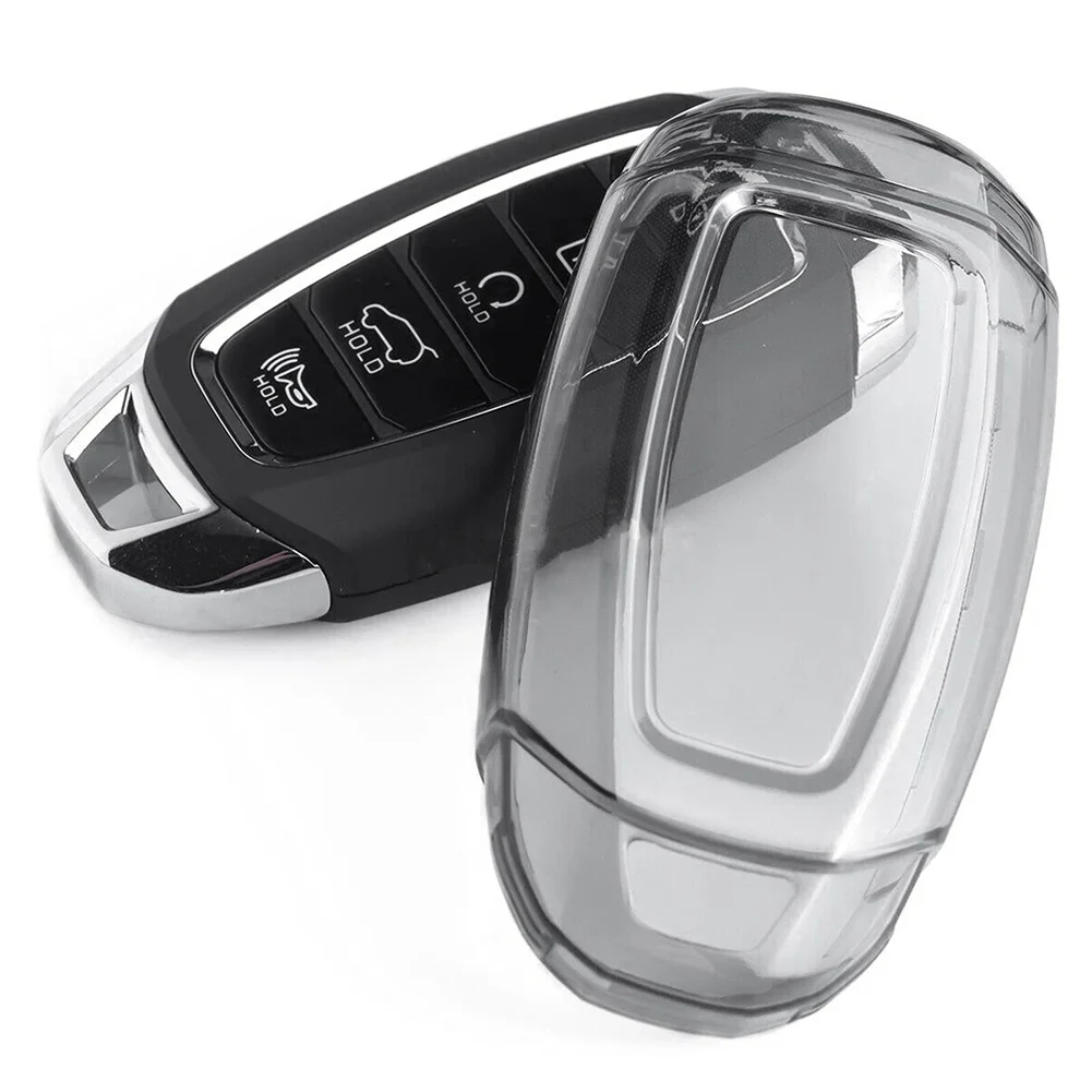 

Car Key Fob Case Cover Black Transparent TPU Auto Remote Key Fob Case Shell For Hyundai Elantra Palisade Venue Accent Santa Fe