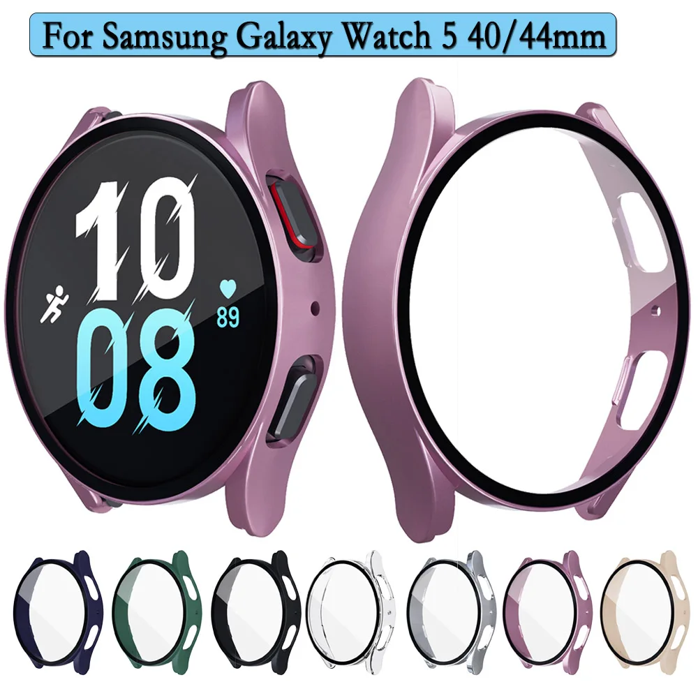 

Tempered Film+Cover 2-in-1Case For Samsung Galaxy Watch 5 40/44mm With Tempered Screen Protector Case