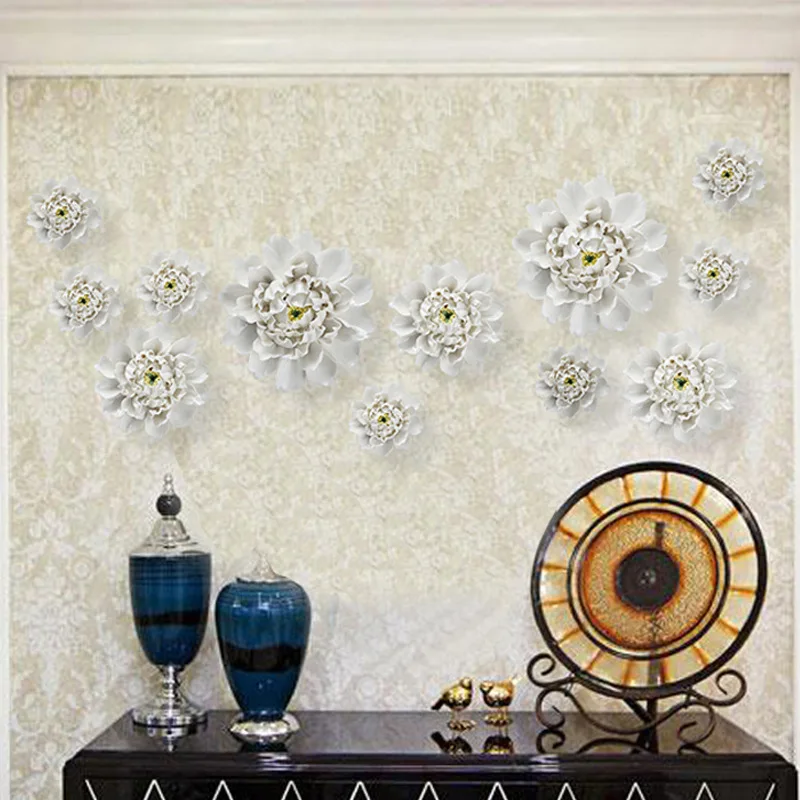 Настенное украшение ручной работы трехмерная керамическая ручка цветок