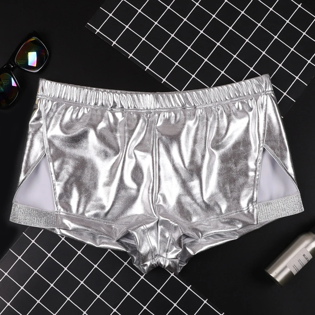 Men's Panties Sexy Mens Boxer Briefs Bronzing Shiny Underwear Boy Sissy Pouch Panties Male Boxershorts Lingerie Smooth Shorts