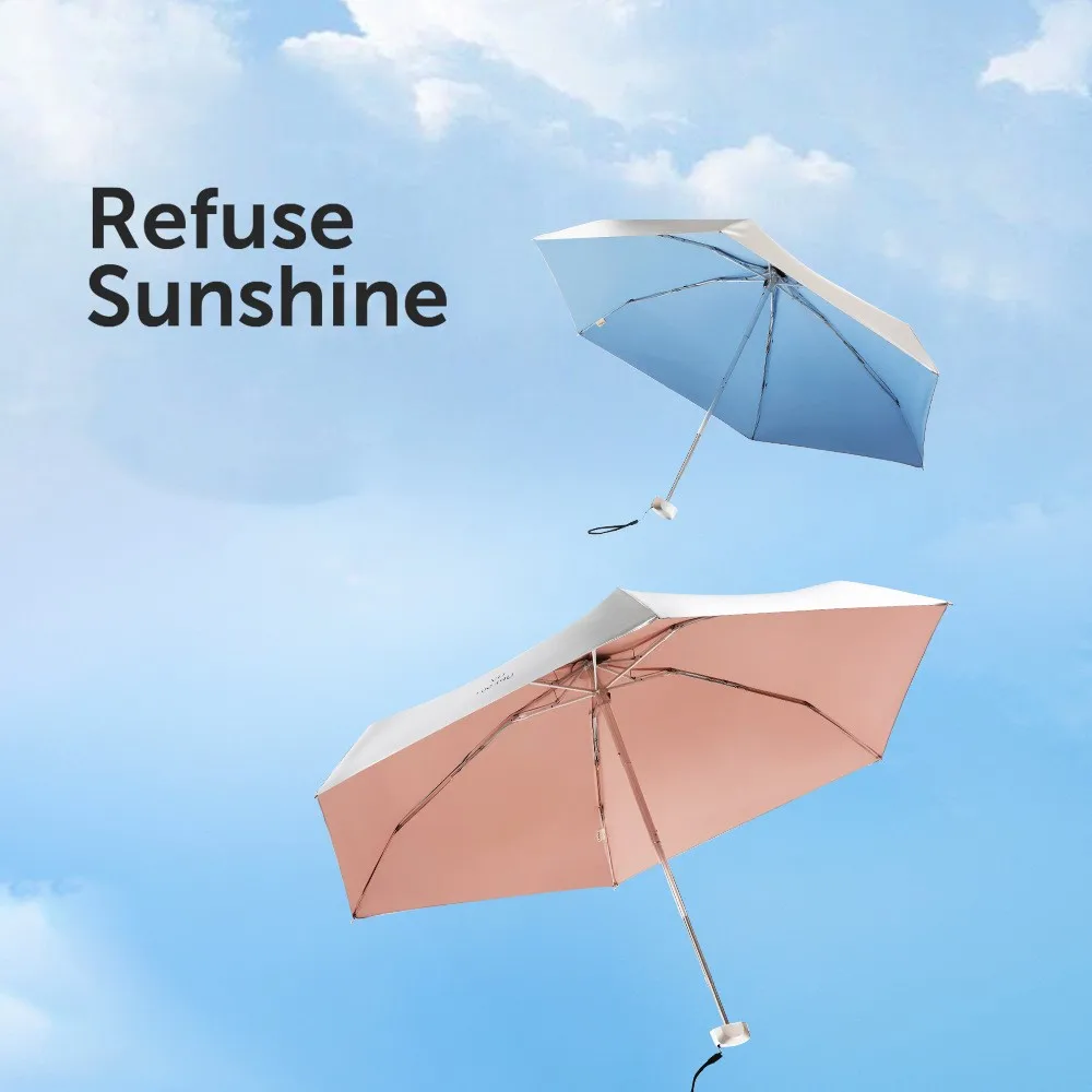 

Youpin Titanium Silver Layer Sun Umbrella Outdoor Portable Foldable Sunscreen Umbrella Small lightweight 225g UPF＞50+