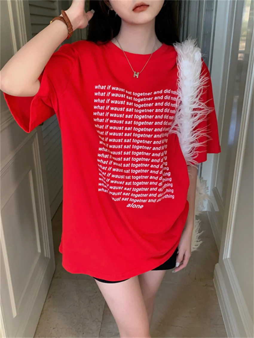 Футболка Alien Kitty Женская с рукавом до локтя модная универсальная Свободная