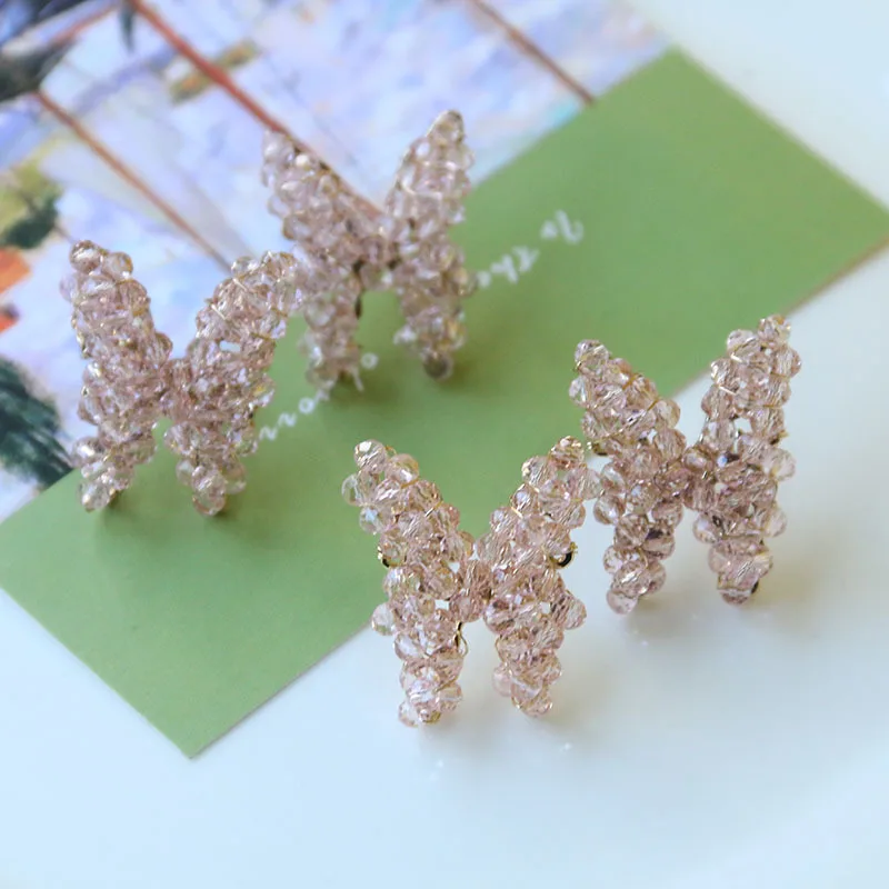 

1 шт., плетеные серьги-бабочки ручной работы из сплава