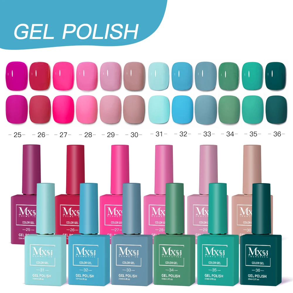 Mxsi 12 шт./компл. флуоресцентный гель-лак для ногтей лето-весна красочный лазерный
