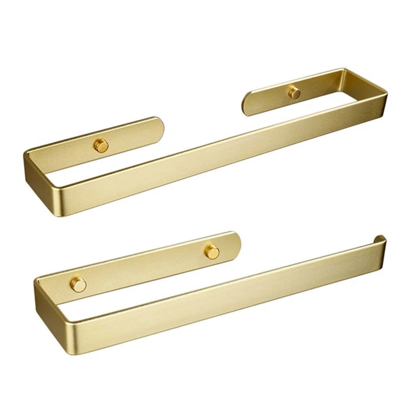 

2Pcs Golden Toilet Paper Holder Towel Rack Set Kitchen Hand Towel Hanger Bathroom Accessories,Self Adhesive Paper Holder