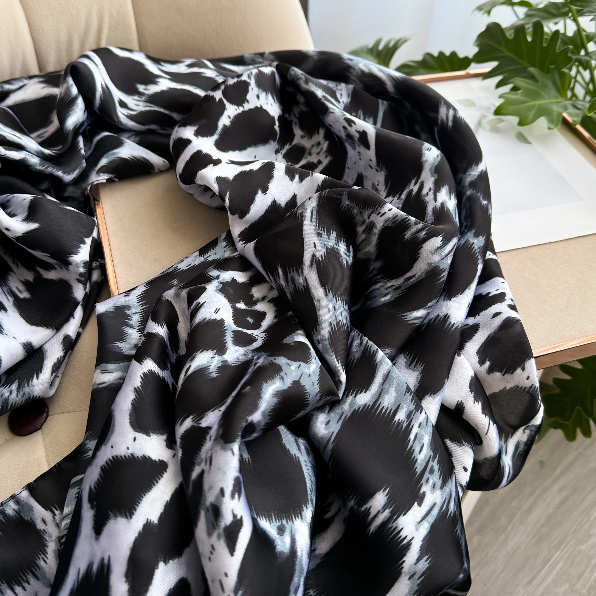 Весенний мягкий шелковый шарф высокого качества женский элегантный с