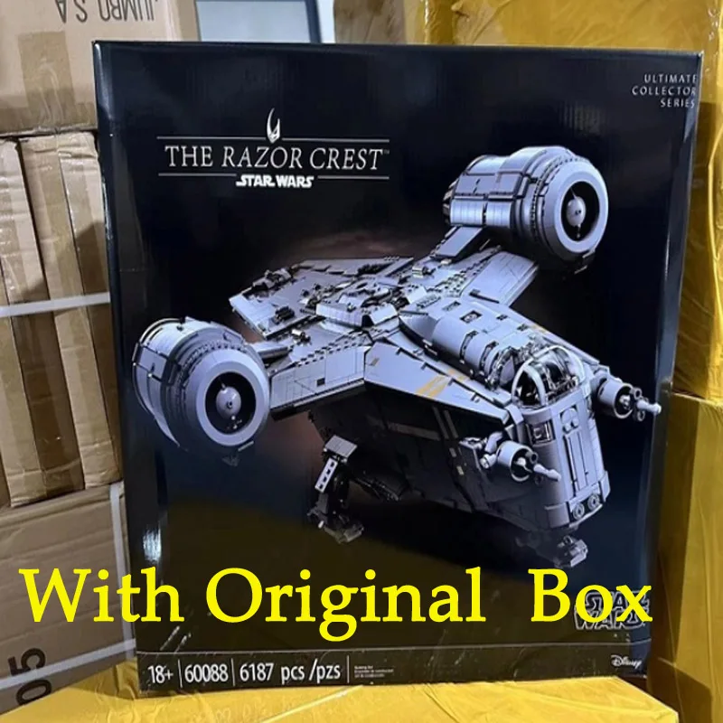 

With Box The MandalorianN Razor Crest UCS 75331 Spaceship 6187pcs Luxury Building Blocks Bricks Star Toys For Boys Birthday Gift