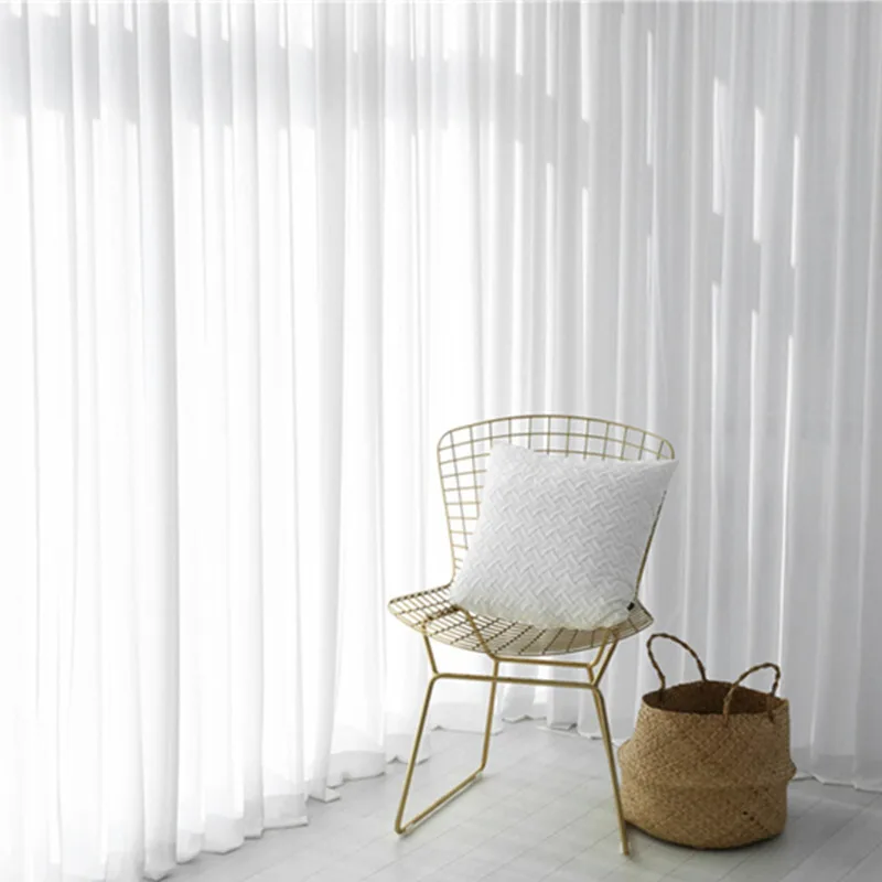 Белые шифоновые тюлевые шторы CDIY для гостиной роскошные прозрачные Занавески