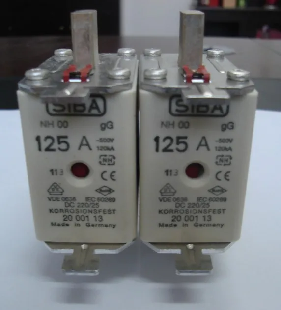 

Предохранители: SIBA NH00 125A 500Vac 2000113 / NH00 160A 500Vac 220Vdc 2000113 gL/gG