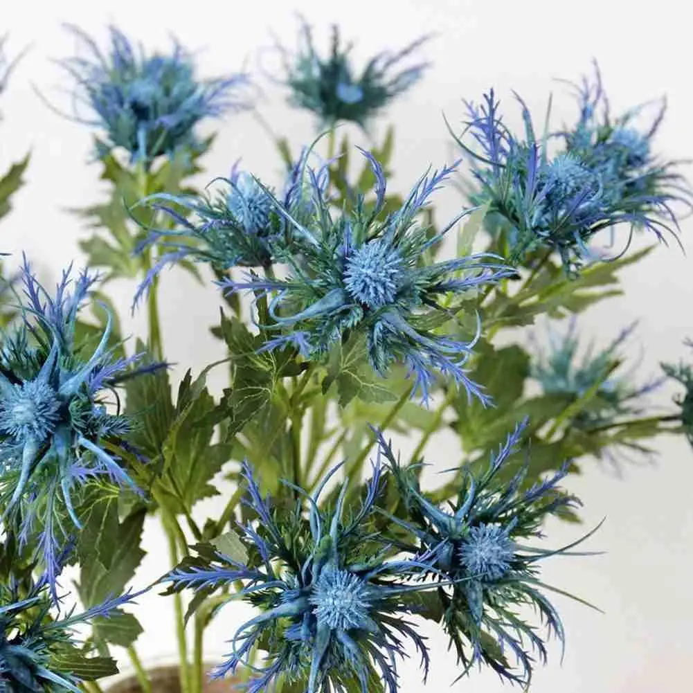

20pcs Silk Cloth Simulation Eryngium Plant Plastic Flower Flower Art Home Arrangement Material Artifical Decoratio U3r5