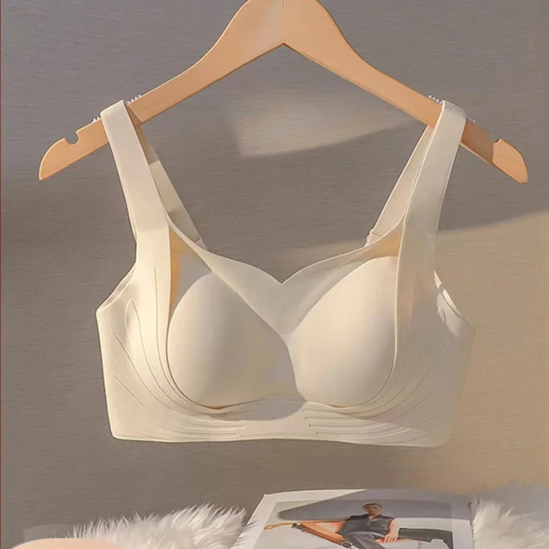 

Женское пикантное амортизирующее нижнее белье пуш-ап, бесшовный бюстгальтер без стальных колец, однотонный бюстгальтер, Мягкий регулируем...