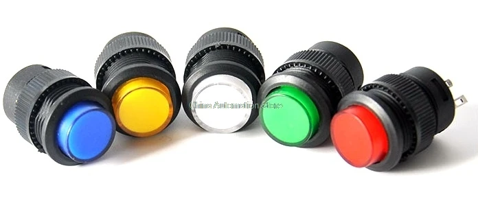 

5Pcs R16-503AD OFF-ON LED Light Self-locking Latching Push Button Switch Red