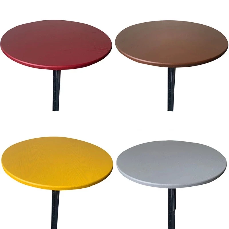 

Waterproof Polyester Round Tablecloth Dining Non Woven Table Cover with Elastic Side Table Cover Cloth Protective Cover 130cm