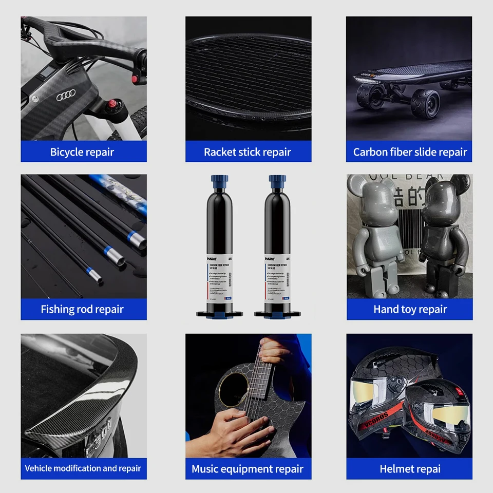1 шт. 30 мл УФ-клей для ремонта углеродного волокна прозрачный высокопрочный