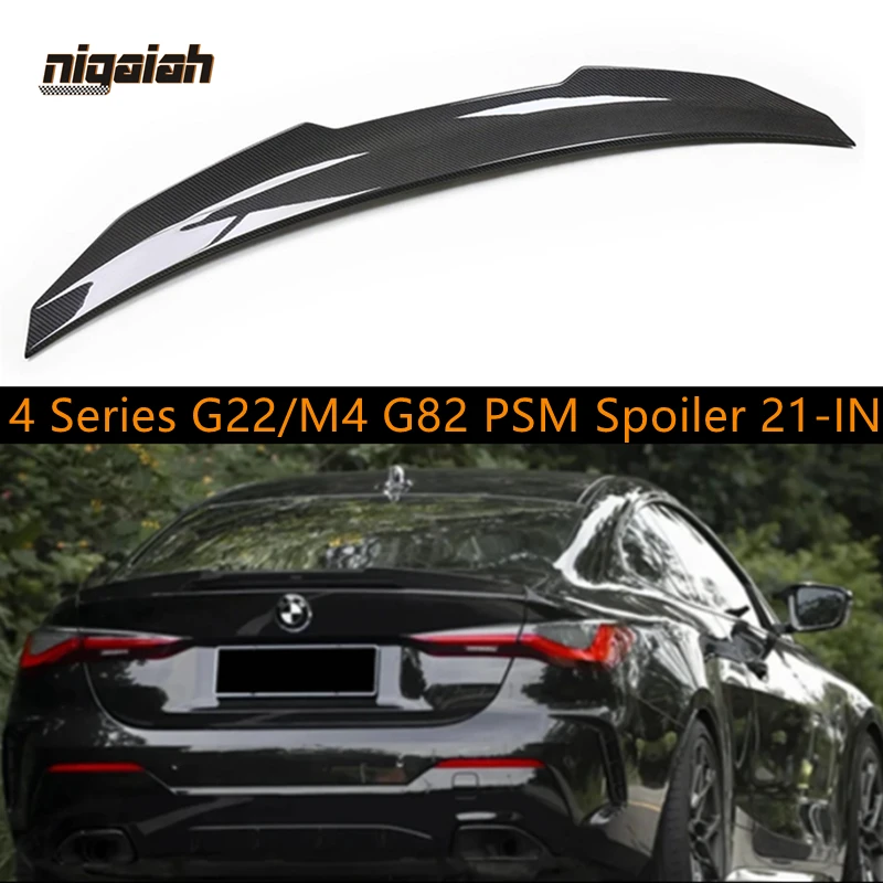 

PSM Style Spoiler Real Carbon Fiber Spoiler For BMW 4 Series G22 Sedan G82 M4 Car Trunk Spoiler 2021 2022