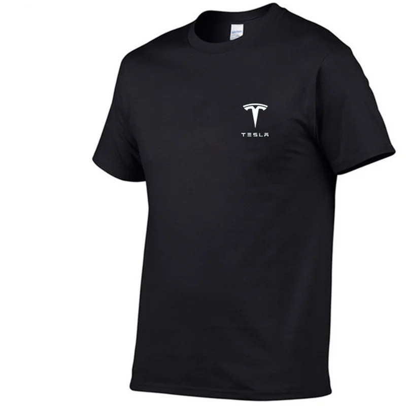 

Summer new hot sale brand tesla men 100% cotton t-shirt Men Casual Tesla Shirts Short-sleeve Men In Cotton Soft short Shirts