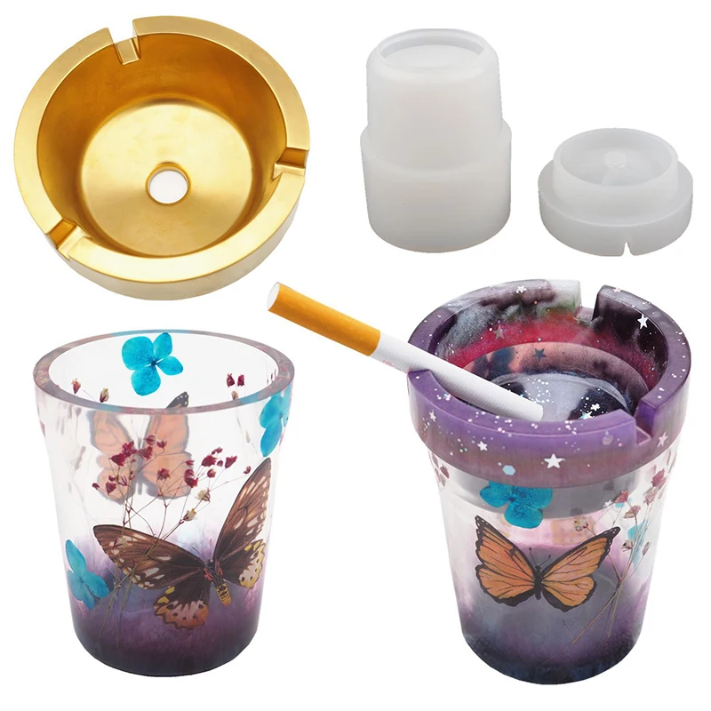 

DIY Resin Epoxy Mold Double deck car ashtray mould Plaster Concrete ashtray Silicone Mold Пресс - форма пепельницы
