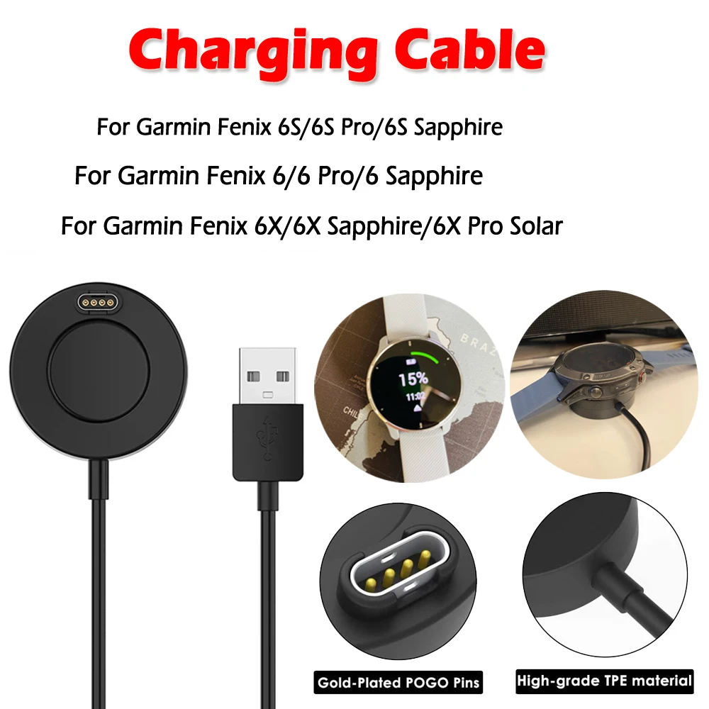 

Зарядный USB-кабель для док-станции Garmin Vivoactive 4 945 245 Fenix7 7X 7S 5/5S/5X Plus 6/6S/6X Pro