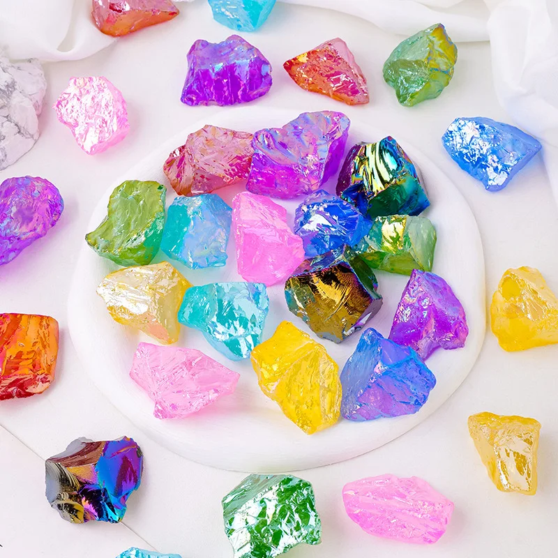 Прозрачный кварцевый необработанный камень Aura оформление цветочного горшка для