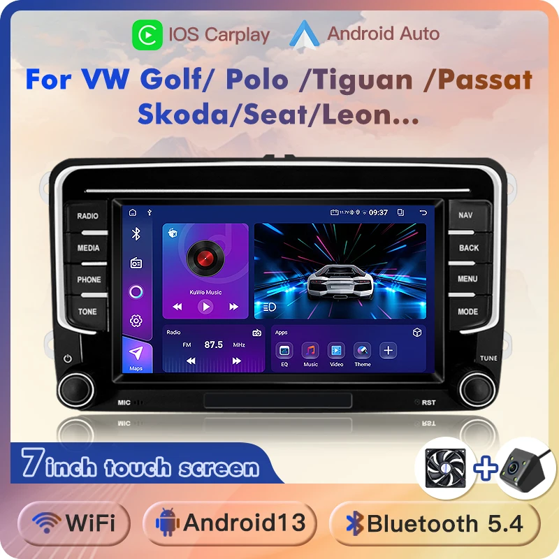 Автомобильный Мультимедийный Плеер Android 13 С GPS Для VW Volkswagen Skoda Octavia Golf 5 6 Touran Passat B6
