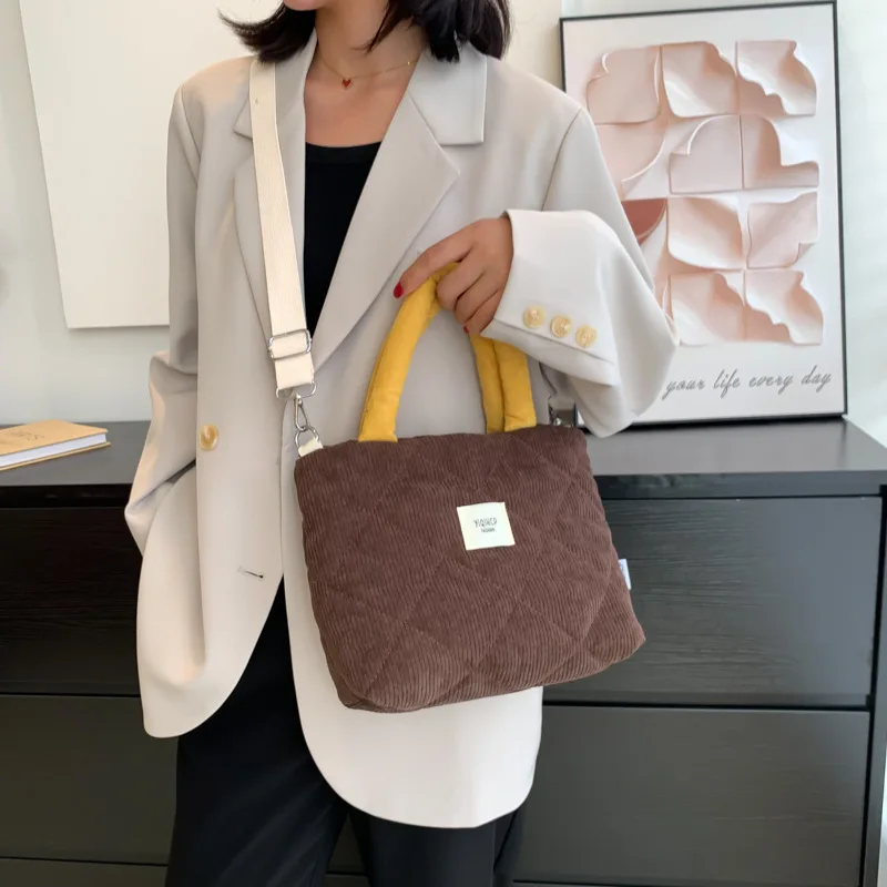 Color children's handbag parent-child fashion large capacity cotton-padded jacket diagonal shoulder bag