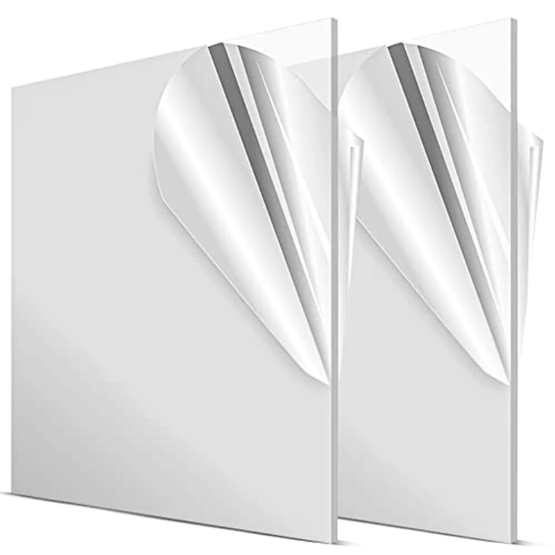 

Acrylic Sheets 2 Sheets 1/8 Inch Thick Clear Acrylic Sheet Glass Panel Acrylic Board Craft & DIY Made