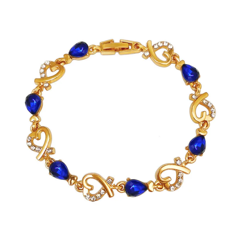 

Luxury Heart Bracelet Women's Designer Jewelry Rhinestones Gem Bangle Fashion Accessories Boho Jewellery Heart Crystal Bracelet