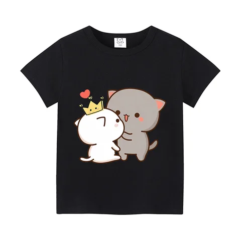 Новинка одежда для детей персик и Гома футболка с аниме милый кот хлопковая футболка для мальчиков модные топы рубашки детская одежда подарок
