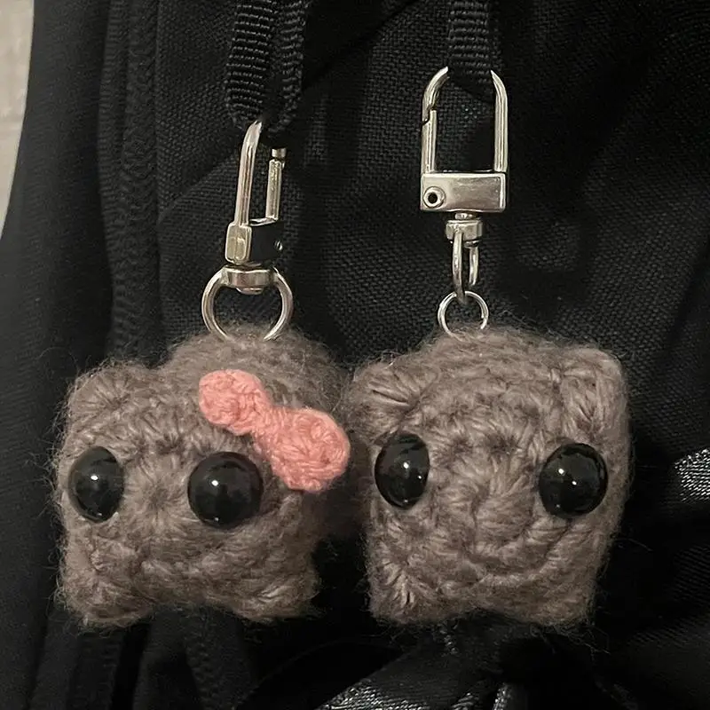 Грустный хомяк вязанная крючком кукла брелок с изображением животного украшение