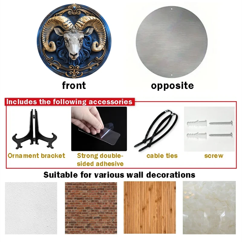 Алюминиевый Настенный декор со знаками Зодиака ОЗУ круглый металлический знак