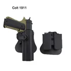 Тактическая кобура для пистолета Colt 1911, чехол для пистолета для страйкбола с двумя карманами для магазина, поясной ремень, кобура, охотничье снаряжение