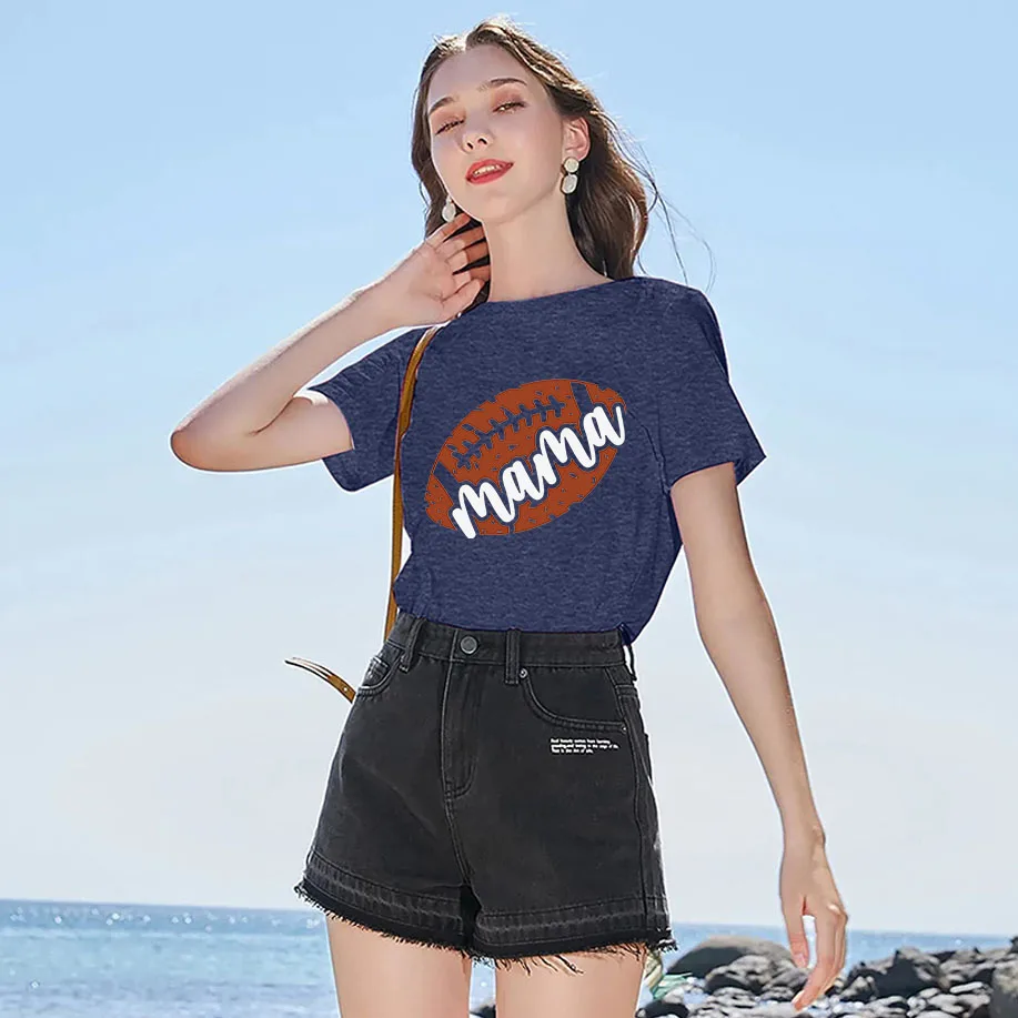 

Funny Women T-shirt Rugby Graphic Mama Letter Printed T-shirt Harajuku Cotton Short Sleeve Casual Tee Shirt Oversized Femme 티셔츠