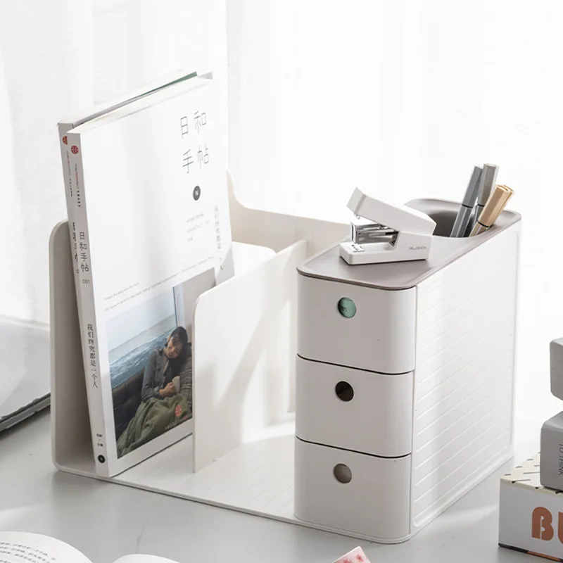 

Capacity Desk Pen Large With Bookends Finishing Stationery Organizer Storage Desktop Storage Box Office File Drawer Stands