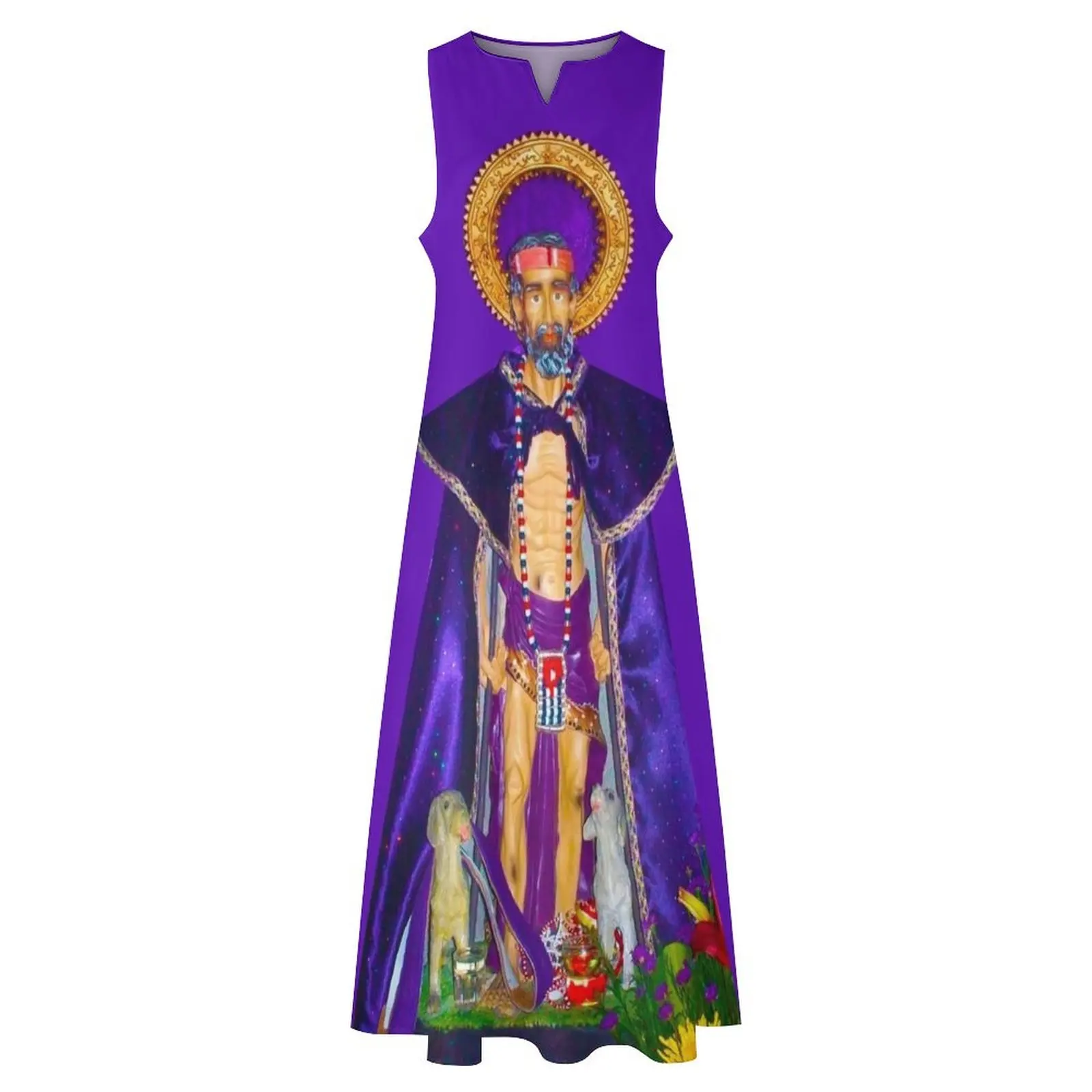 San Lazaro Babalu Aye Cuba Santeria Длинное платье Коктейльные платья Женская одежда для женщин