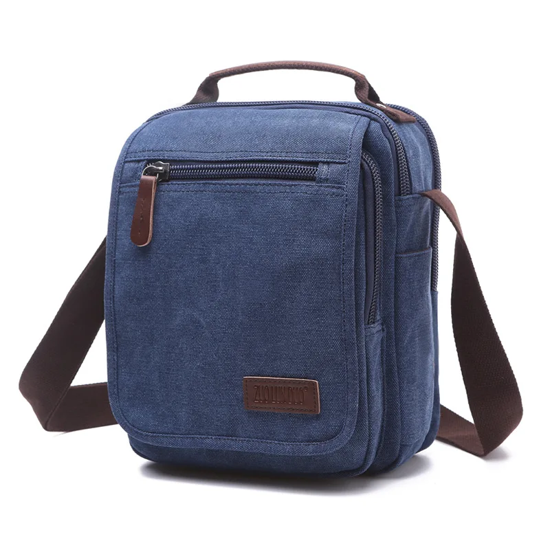 New Canvas Bag Men's Messenger Bag Korean Version Shoulder Bag Handbag Multi-pocket ID Bag
