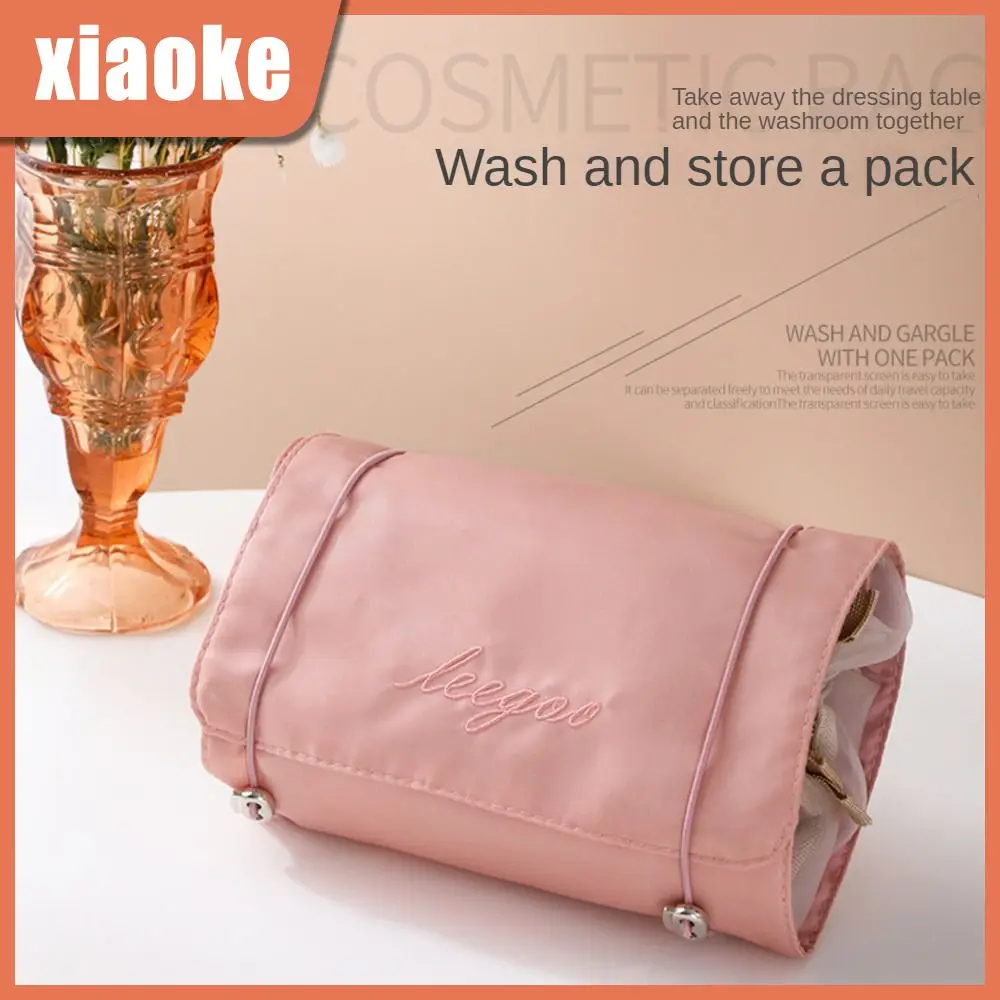 

Mesh And Twill Fabric Removable Makeup Organizer 54.5x23cm Washing Bag Women Makeup Bag Storage Tools 4-in-1 Mesh Bag Simple