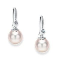 2022 new popular simple round white pearl dangle earrings for womens wedding party valentines day feminine accessories gift