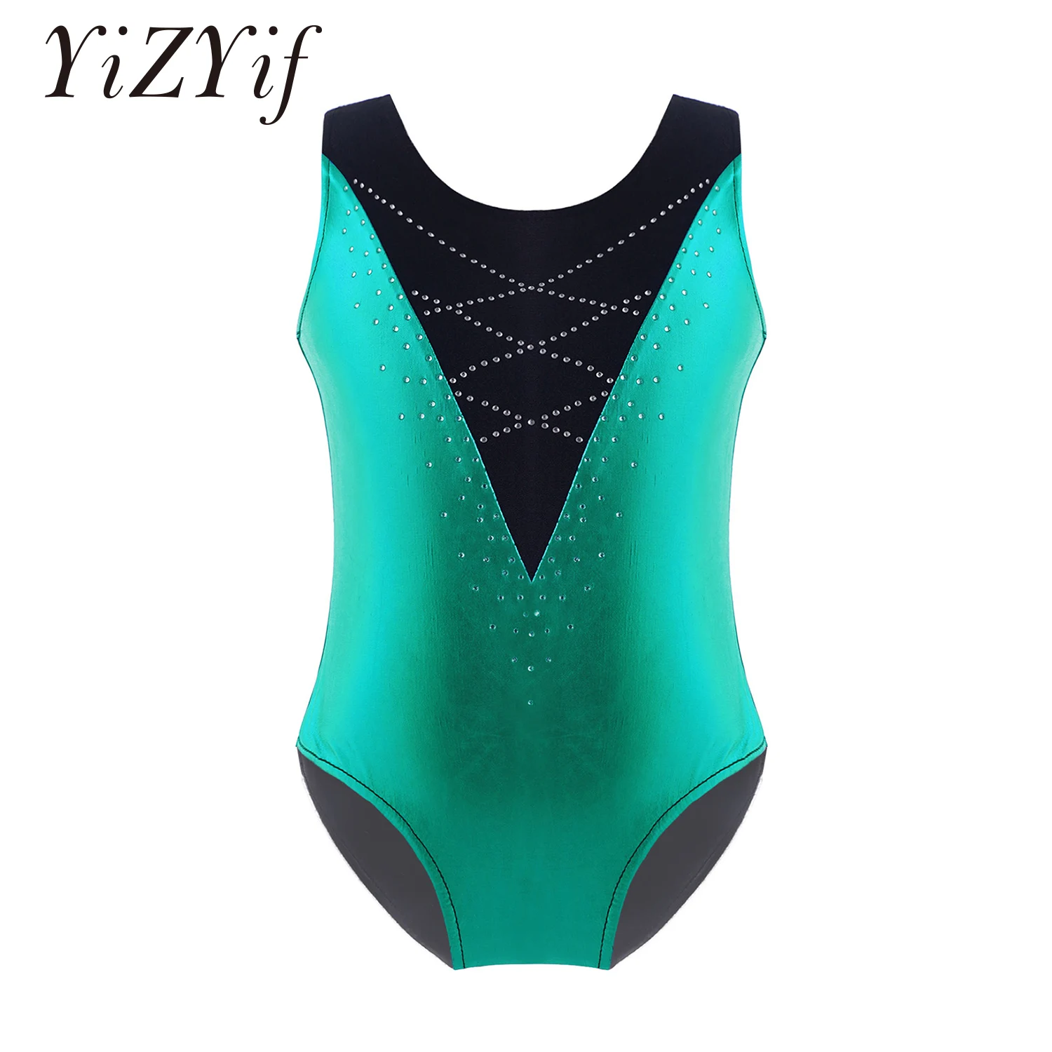 

Rhinestone Ballet Leotards for Girls Gymnastics Leotard Kids Dance Bodysuit Dancewear Children Training Competition Costumes